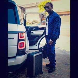 Blue,black pants and jacket